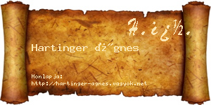 Hartinger Ágnes névjegykártya