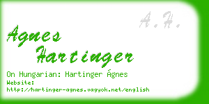 agnes hartinger business card
